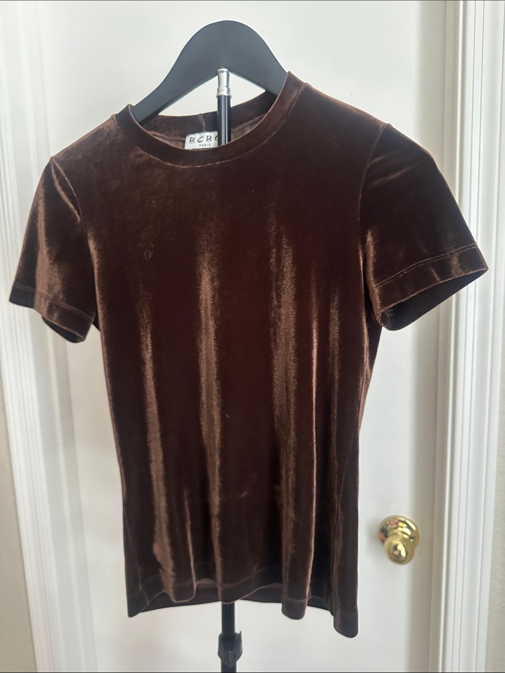 BCBG Brown Velvet Tee - Picture 3 of 8